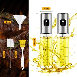 JOPHEK Ölsprüher, 2 Stück 100ml Sprühflasche Öl Ölsprüher für Speiseöl Ölsprüher für Heißluftfritteuse Oil Sprayer, Öl Sprayer für Salat/Grillen/Backen