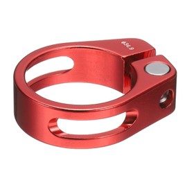 HARFINGTON Bike Seat Post Clamp 34.9mm Bike Clip Aluminum Alloy Bicycle Locking Seat Post Ring with M4 Hex Screw for 30.4 to 31.6mm Bicycle Mountain Bike Road Bike Post Tube, Red