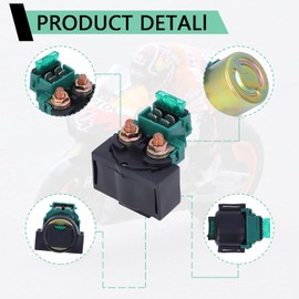 Starter Solenoid Relay, Compatible with 1988-2002 Kawasaki Bayou 220 KLF220 2003-2010 Bayou 250 KLF250 1993-1996 KLX650 1996-2005 Vulcan 800 2000 Honda VT750C Shadow 1993 Suzuki GSXR750 ATV Relay
