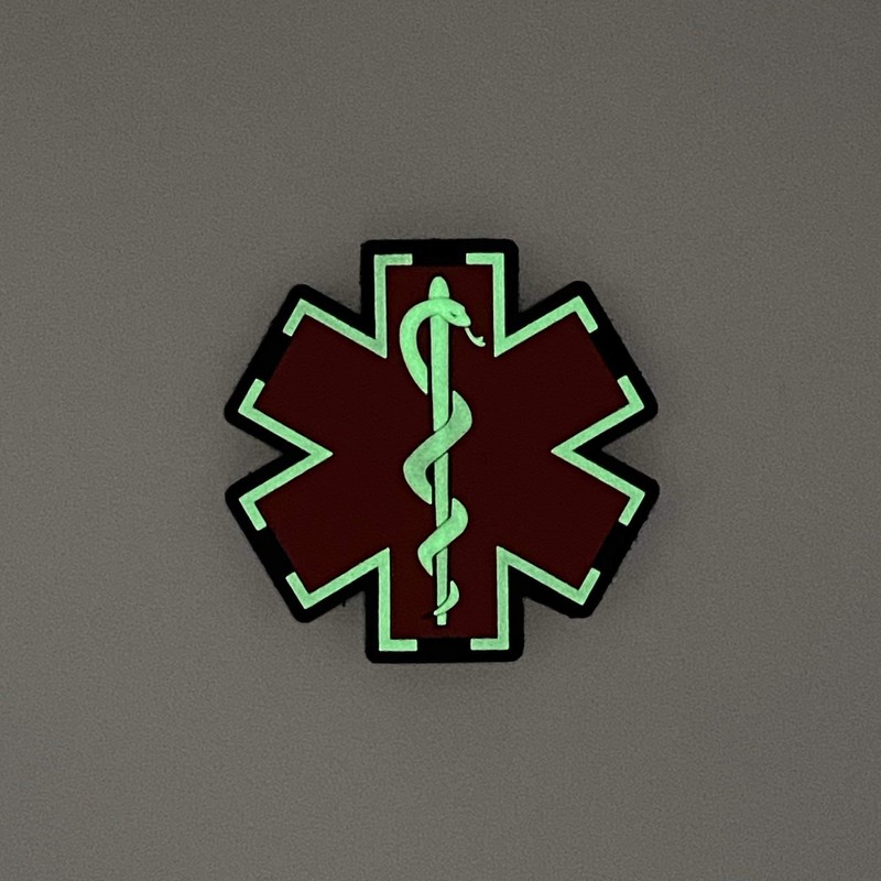 polizeimemesshop Paramedic Glow in The Dark Rubber Patch with Velcro