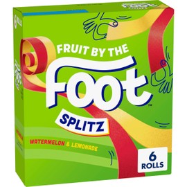 Fruit By The Foot Splitz Fruit Flavored Snacks, Watermelon and Lemonade, 6 Rolls, 4.5 oz