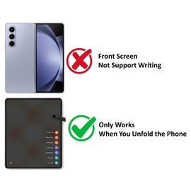 Fold 6/5 S Pen Fold Edition Compatible Galaxy Z Fold 6/5 Phones Only, 1.5mm Pen Tip, 4096 Pressure Levels, Z Fold6 Fold5 Slim S Pen Fold Edition (Orange)