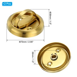 PATIKIL Recessed Door Handles, 2 Pcs Round Flush Pulls Stainless Steel Furniture Locks Hidden Embedded Fireproof Door Furniture Pull Gold