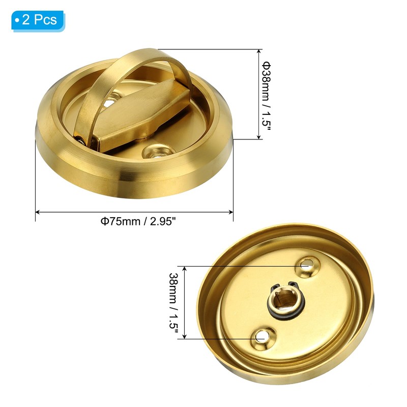 PATIKIL Recessed Door Handles, 2 Pcs Round Flush Pulls Stainless