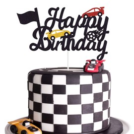 Decoración para tarta de cumpleaños para niños y niñas Auto de carreras