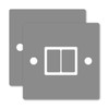 Pack of 2 Plain Silver Light Switch Single or Double
