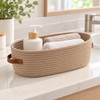 Oval Woven Fabric Storage Basket in White – Multifunctional Bathroom