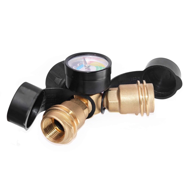 DOZYANT Propane Tank Y Splitter Adapter Gauge, Propane 2 Way