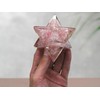 1 Pcs Rose Quartz Large Crystal Orgone Merkaba Star for
