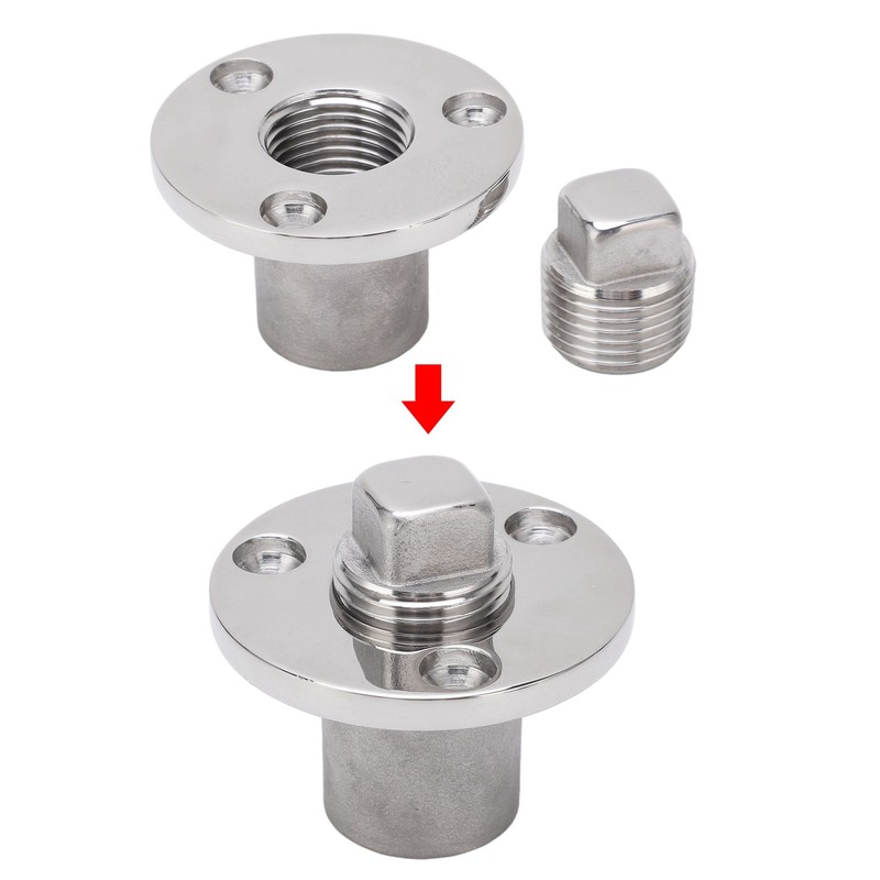 50mm Boat Garboard Drain Plug Stainless Steel Mirror Polish UV