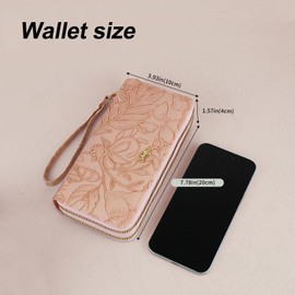 AdiStylinno Women Wallets, Large Capacity Double Zip Long Purses for Women, PU Leather Ladies Credit Card Holder Wallet with Zip Pocket Multi Card Slots and Big Compartments (Pink)