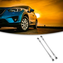 ACROPIX 11.10 Inch X0.94 Inch Universal Steering Tie Rod Silver Tone - Pack of 2