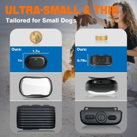 Small Dog Shock Collar with Remote, Lightweight Dog Training Collar for Dogs 5-15lbs and Medium Breeds, Waterproof, 198 Adjustable Levels, Rechargeable, 1300ft Range(Black)