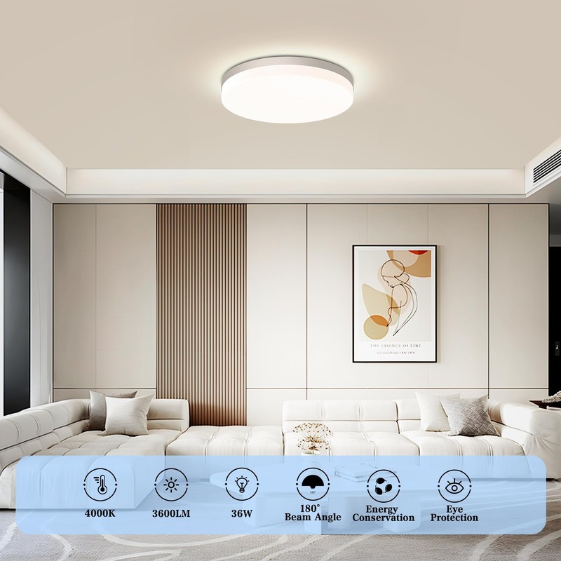 EASY EAGLE LED Ceiling Light, Flat, Round Ceiling Light, 4000