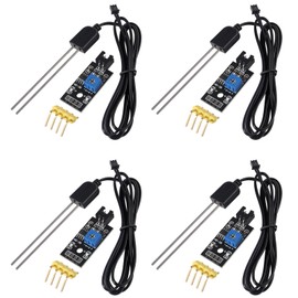 D-FLIFE Soil Moisture Sensor, Icstation Humidity Detector, with Corrosion Resistant Probe, Digital Analog Signal Output for Arduino Raspberry Pi Garden Automatic Watering System (4Sets)