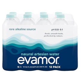 EVAMOR Artesian Bottled Water - Single Source, Naturally Alkaline and Full of Electrolytes for Hydration and Health, 64 Fl Oz (Pack of 8)