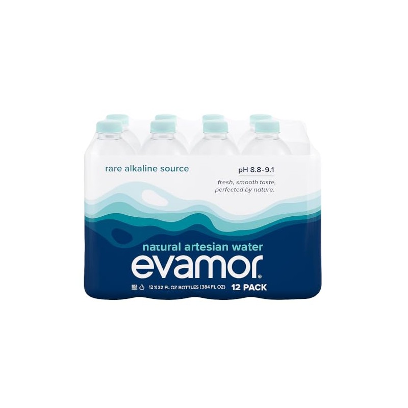 EVAMOR Artesian Bottled Water - Single Source, Naturally Alkaline and