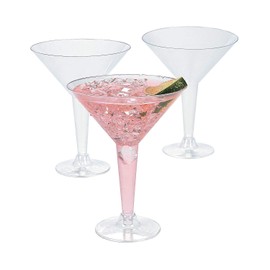 Plastic Martini Glasses (bulk set of 20) Party Supplies