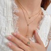 LUNADORN 18K Gold Plated Drop Lariat Chain for Women -