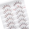 outopen 10 Pairs Brown Lashes Clear Band Brown Manga Lashes