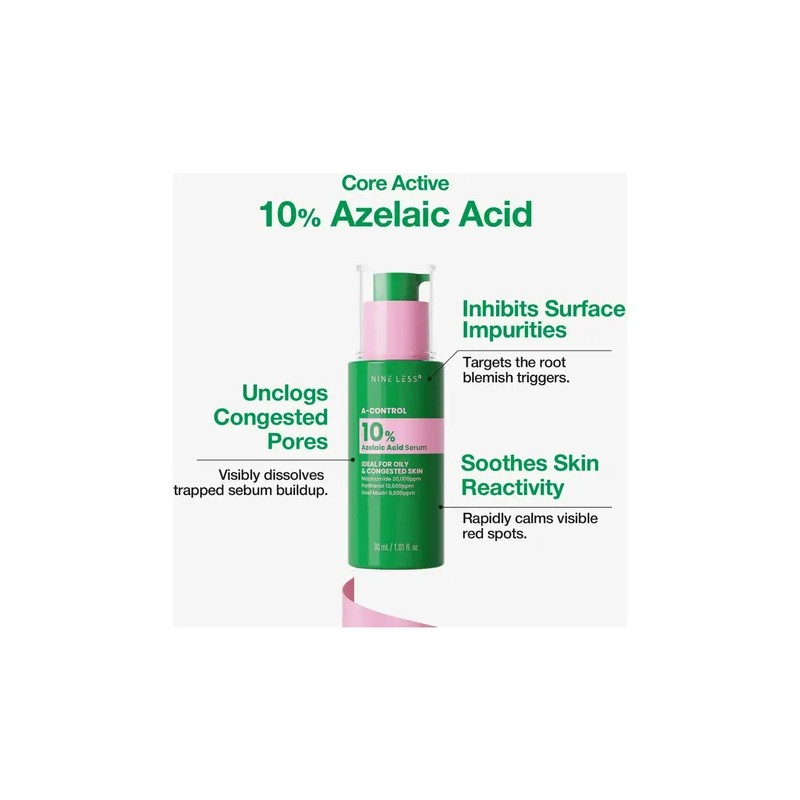 Nineless Sérum Facial Ácido Azelaico 10% Controla Imperfecciones y Brillo