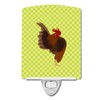 Caroline's Treasures BB7668CNL Malaysian Serama Chicken Green Ceramic Night Light