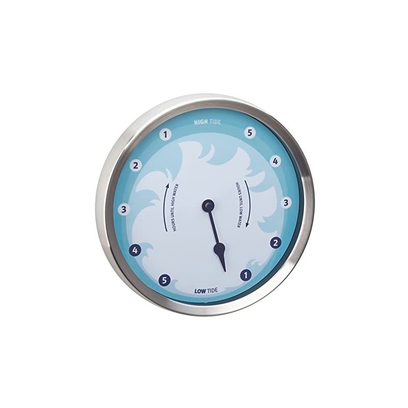 TFA Dostmann 60.3029.06 Tide Tide Clock with Stainless Steel Frame,