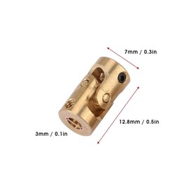 2-Pack Universal Joint Shaft Coupler, Copper DIY RC Model Motor Coupling Steering Connector Adapter, D Shaft Joint Coupler Inner Diameter 3mm to 3mm