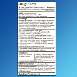 Equate Sore Throat and Cough Relief (Choose Your Flavor And Size) - Cherry with Menthol 160 Count