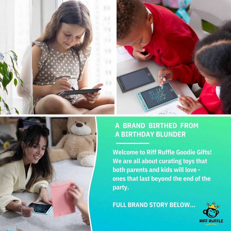 Riff Ruffle Goodie Gifts LCD Writing Tablet - 12-Pack, 6.5"