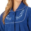 Slenderella Womens Button Up Dressing Gown Soft Boucle Fleece Embroidered