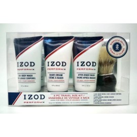 Izod Travel Set Body Wash, Shave Cream, Shave Balm, Brush NEW