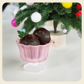 seicasaya Glass Dessert Bowl with Heavy Base, 240ml (8.1oz), Matte Gradient Finish – Perfect for Ice Cream, Sundaes, Fruit, and Snacks (Cherry Blossom)