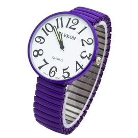 Blekon Collections Mens Womens Jumbo Big Numbers Stretch Elastic Band Fashion Watch