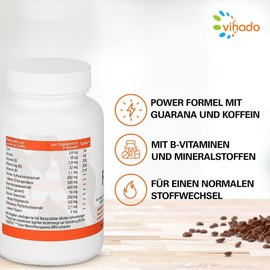 Vihado F-BDY 2.0 Metabolism Complex Capsules for Women and Men with Green Coffee Extract Green Tea Extract Guarana Vitamins 100 Capsules