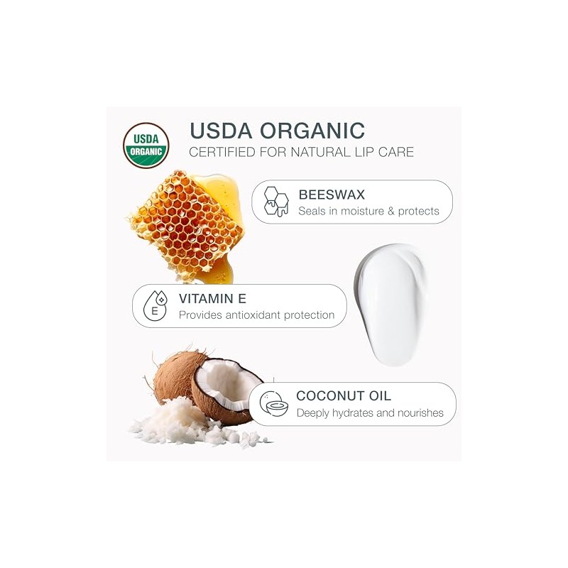 Bálsamo Labial Orgánico Bambalo USDA Organic Lip Balm, 4-Pack