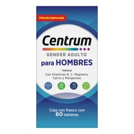Centrum Gender +50 Hombre Multivitamínico con Vitamina B, Vitamina C, Magnesio y Zinc, 60 Tabletas