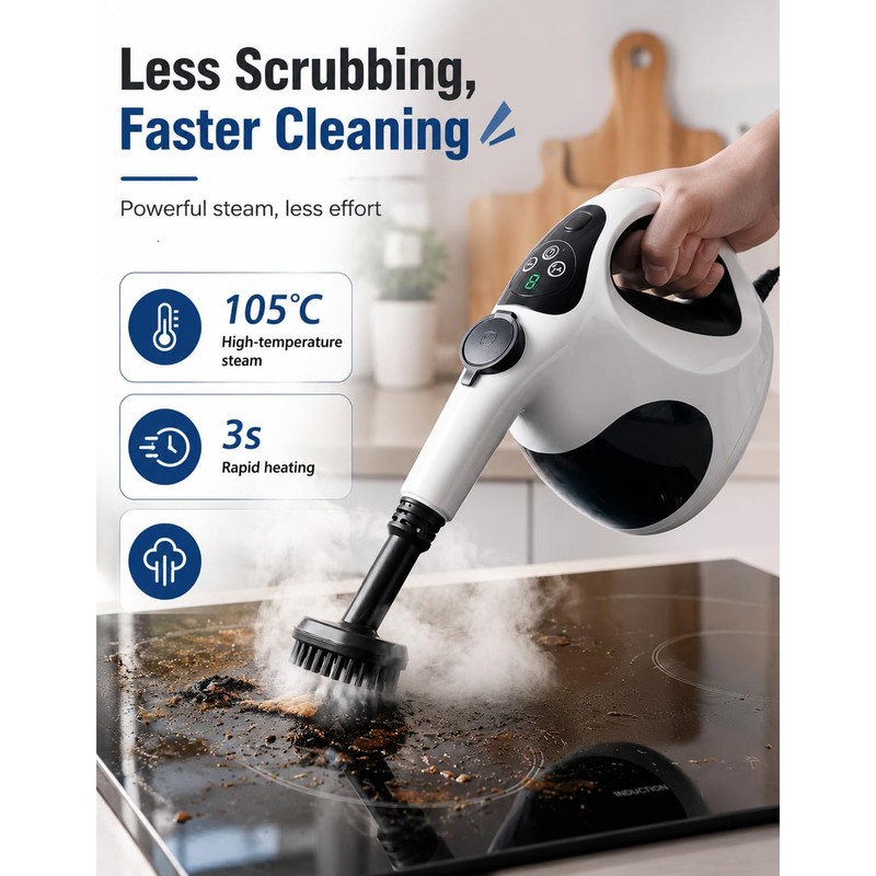 Handheld Steam Cleaner for Home, 3s Fast Heat, Lightweight with