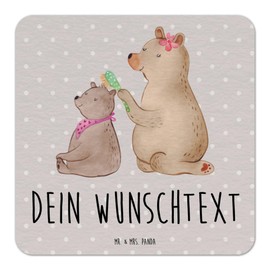 Mr. & Mrs. Panda Personalisierter Bierdeckel Bär Kind 25er Set - Personalisierte Geschenke, Vatertag, Haare kämmen, Danke Mama, Gastgeschenk Hochzeit