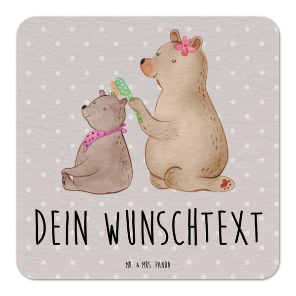 Mr. & Mrs. Panda Personalisierter Bierdeckel Bär Kind 25er Set