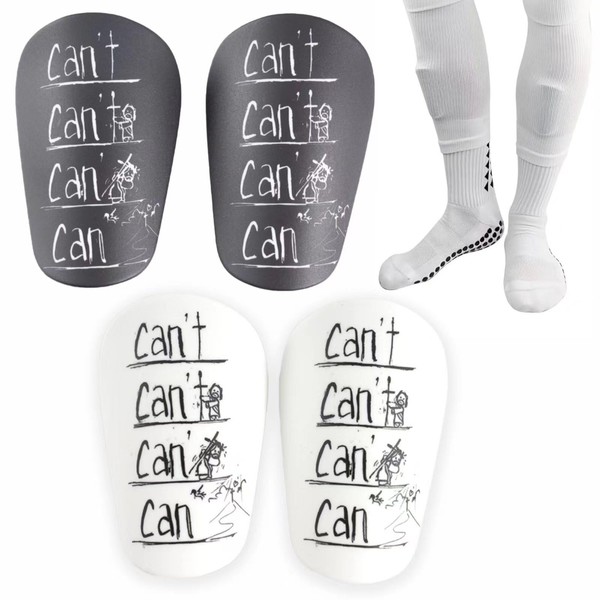 Pack of 4 Mini Shin Pads for Football, 10 x