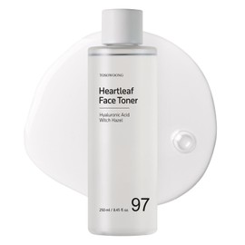 TOSOWOONG Heartleaf Face Toner with 970,200ppm Heartleaf Water, Centella, Hyaluronic Acid, Witch Hazel, Trouble Care, Acne-Prone, Calming, Hydrating, Purifying, Korean Skin Care, 250ml, 8.45 fl.oz.