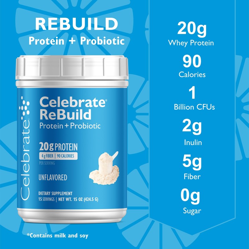 Celebrate Vitamins Rebuild Protein Powder with Probiotics & Prebiotics -