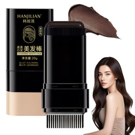 2-in-1 Hair Color Stick & Comb Disposable Hair Dye Pen for Silver Gray Hair Temporary Cover Hair Touch Up Pen Hair Dye Comb Sweat-Proof Safe for Women Men Roots Hairline Quick Fix Stick (Dark Brown)