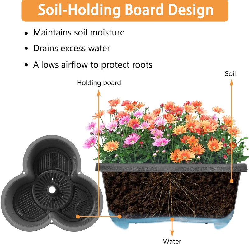 VECELO 5 Tier Vertical Garden Planter, Self Watering Stackable Planters