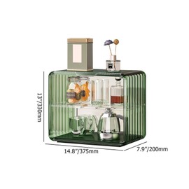 homary Modern 2-Tier Green & Transparent Acrylic Desk Organizer Storage Rack with Adjustable Partitions – Space-Saving Office, Makeup & Kitchen Shelf