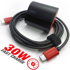 Verizon Original Verizon USB-C Fast Charger + 6FT Cable for Galaxy S23/S22/S21/S2 - 30W OEM Bulk