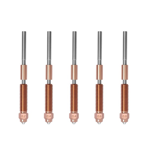 5PCS K2 Plus Nozzle Kits, Titanium Copper Alloy Hardened Steel