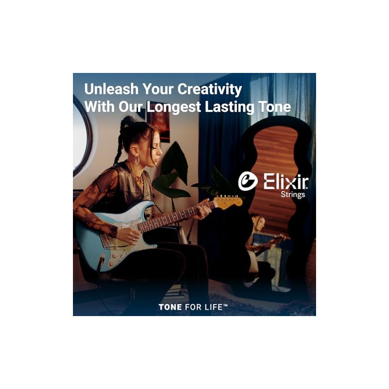 Cuerdas para guitarra eléctrica Elixir® Strings con recubrimiento POLYWEB®, calibre