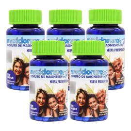 Cloruro de Magnesio Cápsulas Maxiproductos 500 mg 5 Frascos